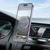 HOCO univerzális szellőzőrácsba illeszthető mágneses autós tartó 4,5-7'' méretű készülékekhez - HOCO H28 Magnetic Air Vent Car Holder - fekete
