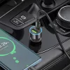 HOCO szivargyújtó töltő adapter USB-A + Type-C bemenettel + Type-C - Type-C kábel - 43W - HOCO NZ12A Dual Port Fast Charging Set - fekete