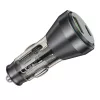 HOCO szivargyújtó töltő adapter USB-A +Type-C bemenettel - 48W - HOCO NZ12B DualPort Fast Charging - fekete