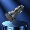 HOCO szivargyújtó töltő adapter 2xType-C bemenettel + Type-C - Type-C kábel - 60W - HOCO NZ12C Dual Port Fast Charging Set - fekete