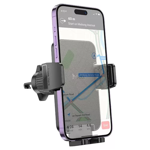 HOCO univerzális szellőzőrácsba illeszthető autós tartó 4,5-7 '' méretű         készülékekhez - HOCO H36 Air Outlet Car Holder - fekete