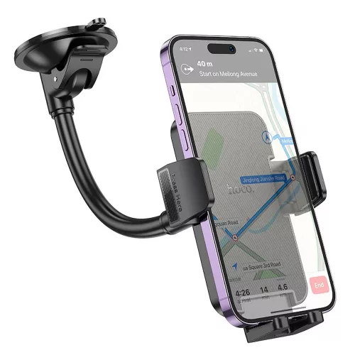 HOCO univerzális műszerfalra/szélvédőre helyezhető autós tartó 4,5-7 '' méretű készülékekhez - HOCO H38 Car Holder - fekete