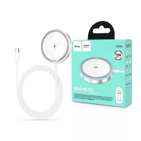   HOCO Qi MagSafe vezeték nélküli töltő állomás - 15W - HOCO CW53 Magnetic        Wireless Fast Charger - ezüst