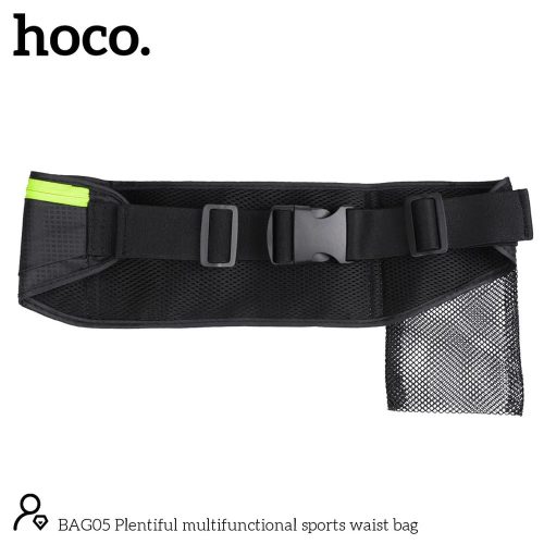 HOCO univerzális övtáska sportoláshoz, túrázáshoz - HOCO Bag05 Multifunctional Sports Waist Bag - fekete/zöld