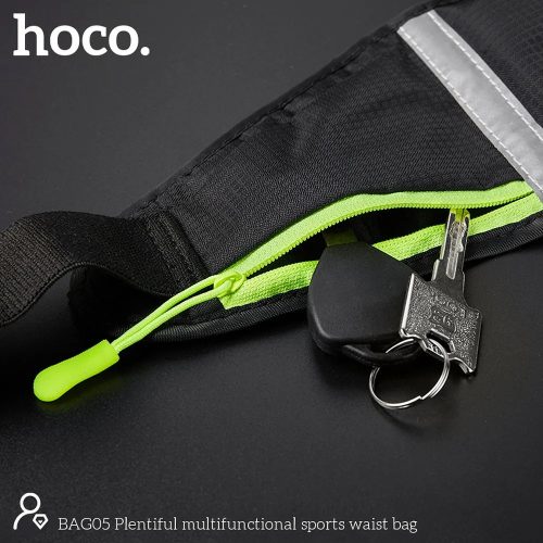 HOCO univerzális övtáska sportoláshoz, túrázáshoz - HOCO Bag05 Multifunctional Sports Waist Bag - fekete/zöld