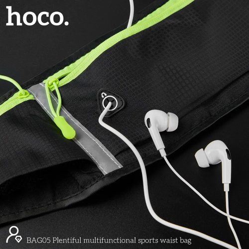 HOCO univerzális övtáska sportoláshoz, túrázáshoz - HOCO Bag05 Multifunctional Sports Waist Bag - fekete/zöld