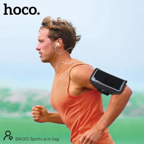HOCO univerzális kartok sportoláshoz, max. 6,7'' méretű készülékekhez - HOCO Bag01 Sports Arm Bag - fekete