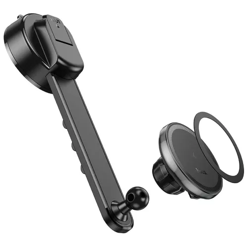 HOCO HW25 15W Qi vezeték nélküli, mágneses műszerfalra autós tartó/gyorstöltő MagSafe - fekete
