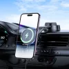 HOCO HW25 15W Qi vezeték nélküli, mágneses műszerfalra autós tartó/gyorstöltő MagSafe - fekete