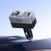 HOCO Z65A 165W/24V PD QC3.0 2xUSB-C+USB-A autós töltő adapter+ autós aljzattal - fekete/ezüst