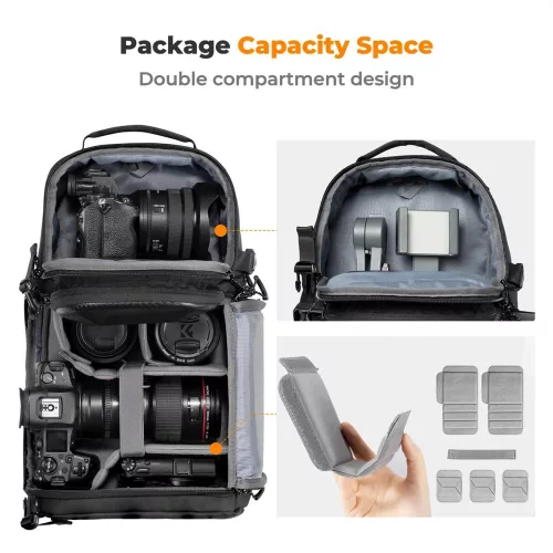 KandF Concept Beta Messenger egyvállas hardshell kamera hátizsák 10L, fekete