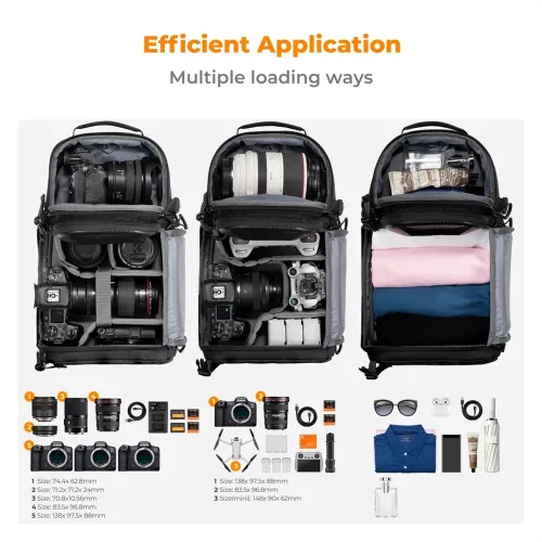 KandF Concept Beta Messenger egyvállas hardshell kamera hátizsák 10L, fekete
