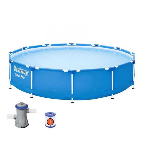 BestWay Merevfalú medence vízforgatós szűrővel - 366 x 76 cm - 6473 liter (DA00136)