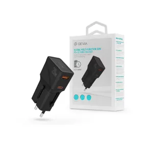   Devia többfunkciós globális hálózati töltő utazó adapter (CN/JP/US/EU/UK/AU) - Devia Global Multi-Function 20W PD + QC Mini Charger - fekete