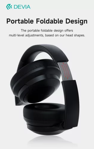 Devia EarBass Pro1 ANC Bluetooth sztereó fejhallgató beépített mikrofonnal - fekete