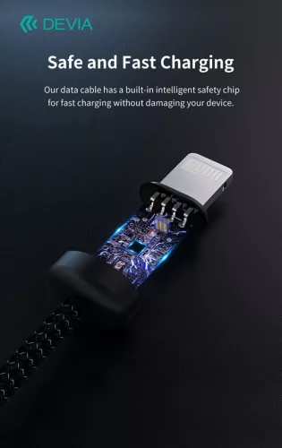 Devia Gracious Series v2 12W USB/Lightning adat-és töltőkábel 2m - fekete