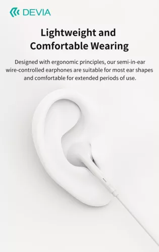 Devia Kintone A3 In-Ear sztereó fülhallgató - 3,5mm jack - fehér
