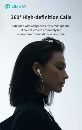 Devia Kintone A3 In-Ear sztereó fülhallgató - 3,5mm jack - fehér