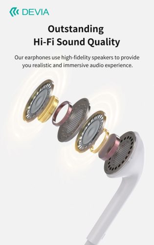 Devia Kintone Series A3 sztereó fülhallgató Type-C - fehér