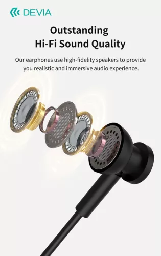 Devia Smart Series M1 Metal In-Ear sztereó fülhallgató - Type-C - ezüst