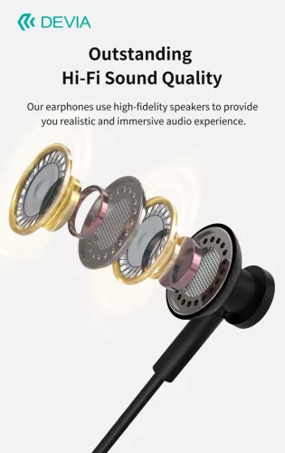 Devia Smart Series M2 Metal In-Ear sztereó fülhallgató - Type-C - fekete