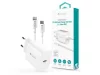 Devia Smart Series 30W GaN PD+QC hálózati gyorstöltő adapter + Type-C/Lightning kábel - fehér