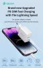 Devia Smart Series 30W GaN PD+QC hálózati gyorstöltő adapter + Type-C/Lightning kábel - fehér