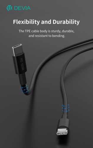Devia Smart Series 100W Type-C/Type-C adat- és töltőkábel 1,5m - fekete