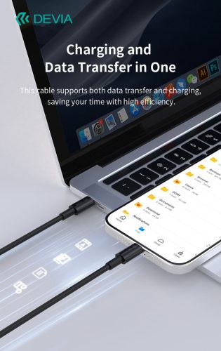 Devia Smart Series 100W Type-C/Type-C adat- és töltőkábel 1,5m - fekete