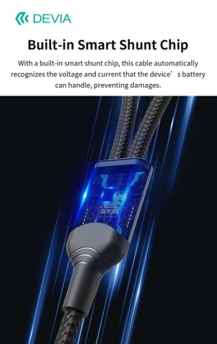 Devia Extreme Speed Series 60W+12W Type-C/Type-C + Lightning adat- és töltőkábel 1.2m - fekete