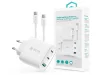 Devia Extreme Speed Series 65W GaN PD hálózati gyorstöltő adapter USB+2xType-C+Type-C kábel - fehér