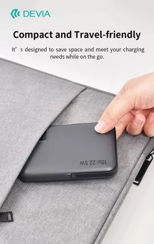 Devia Extreme Speed Magnetic PD 22.5W powerbank/állvány - Lightning/Type-C - 10.000 mAh - szürke