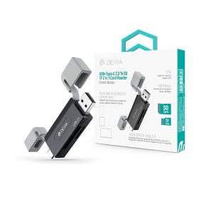   Devia Smart Series 2in1 SD/microSD USB + Type-C memóriakártya-olvasó - fekete