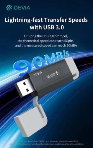 Devia Leopard Series 2in1 SD/microSD USB 3.0 + Type-C memóriakártya-olvasó - fekete