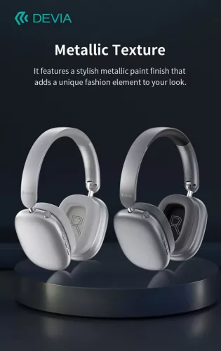 Devia EarBass Pro2 ANC Bluetooth sztereó fejhallgató beépített mikrofonnal - szürke