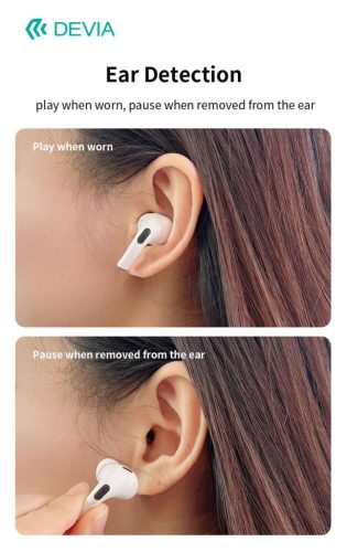 Devia TWS-Pro2 with Screen ANC Bluetooth sztereó headset - fehér