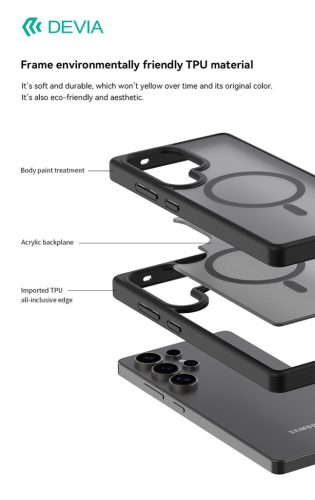 Devia Pino Series Magnetic ütésálló tok - Samsung SM-S936 Galaxy S25+ - fekete