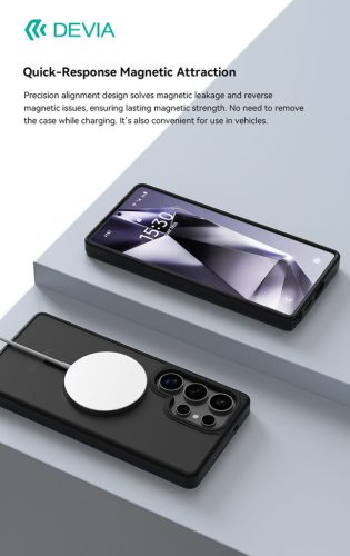 Devia Pino Series Magnetic ütésálló tok - Samsung SM-S936 Galaxy S25+ - fekete