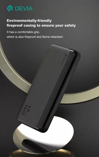 Devia Kintone Series Lite 5 - 2xUSB + Type-C + microUSB - powerbank - 10.000 mAh - fekete