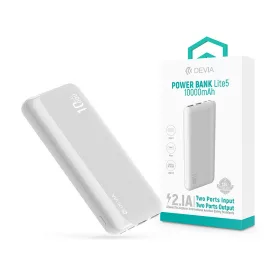   Devia Kintone Series Lite 5 - 2xUSB + Type-C + microUSB - powerbank - 10.000 mAh - fehér