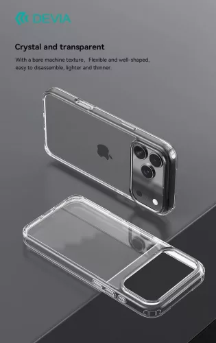 Devia Pure Clear ütésálló tok - Apple iPhone 17 Pro - átlátszó