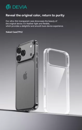 Devia Naked Series szilikon tok - Apple iPhone 17 Pro - átlátszó