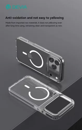 Devia Pure Clear Magnetic ütésálló tok - Apple iPhone 17 Pro Max - átlátszó