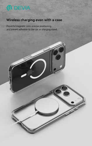 Devia Pure Clear Magnetic ütésálló tok - Apple iPhone 17 Pro Max - átlátszó