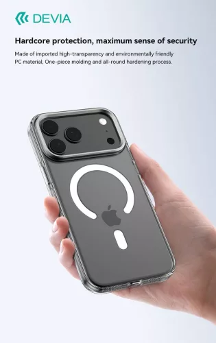 Devia Crystal Series Magnetic 360° kameravédős ütésálló tok - Apple iPhone 17 - átlátszó