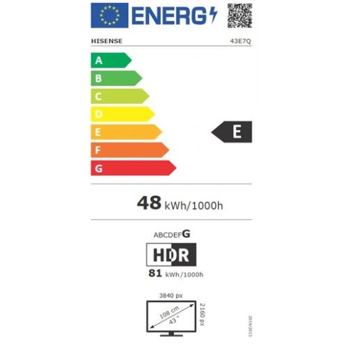 Hisense 43E7Q uhd smart qled tv