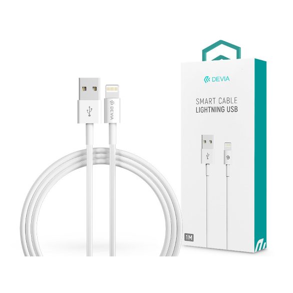 Devia USB - Lightning töltő- és adatkábel 1 m-es vezetékkel - Devia Smart Cable Lightning - fehér