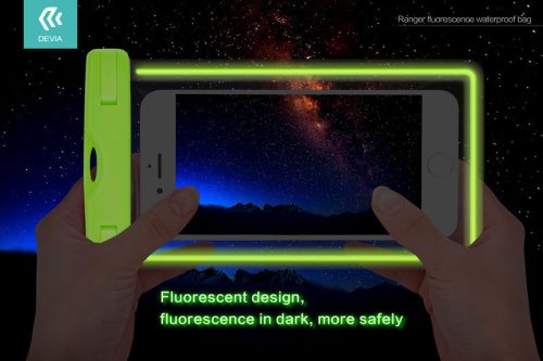 Univerzális vízálló védőtok max. 5,5'' méretű készülékekhez - Devia Ranger      Fluorescence Waterproof Bag - zöld