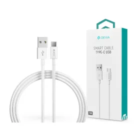   Devia USB - USB Type-C adat- és töltőkábel 1 m-es vezetékkel - Devia Smart USB  Type-C 2.0 Cable - fehér