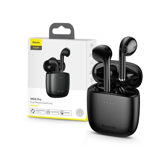 Baseus TWS Bluetooth sztereó headset v5.0 + töltőtok - Baseus W04 Pro True Wireless Earphones with Charging Case - fekete